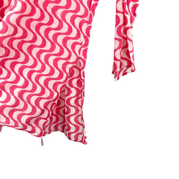 Roberta Roller Rabbit Size‎ Medium Long Sleeve Cotton Dress Tunic Cover Up Pink - Picture 4 of 8